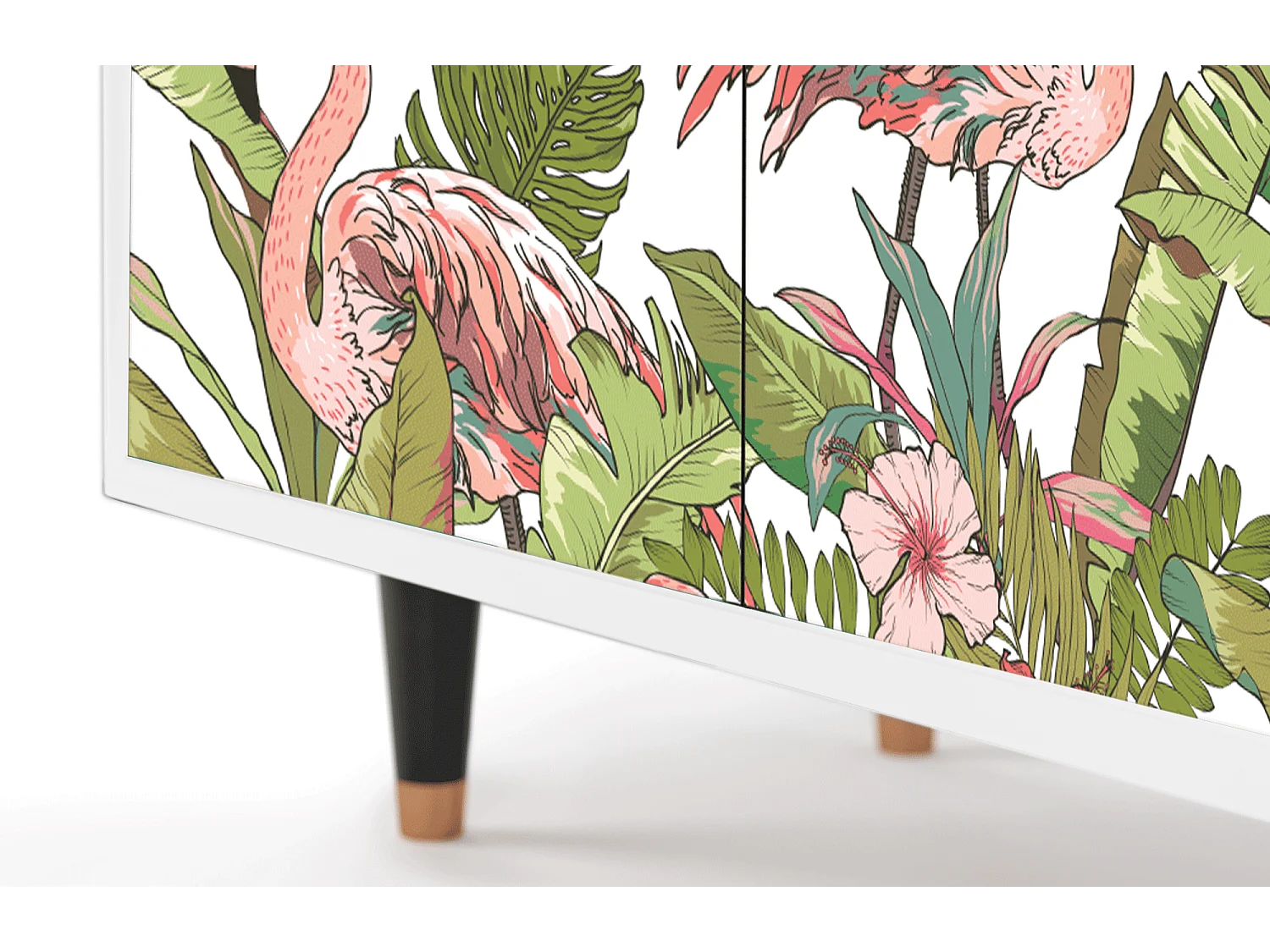 Sideboard - 94x96x48 cm - BS3 - Sweet Flamingo, Weiß