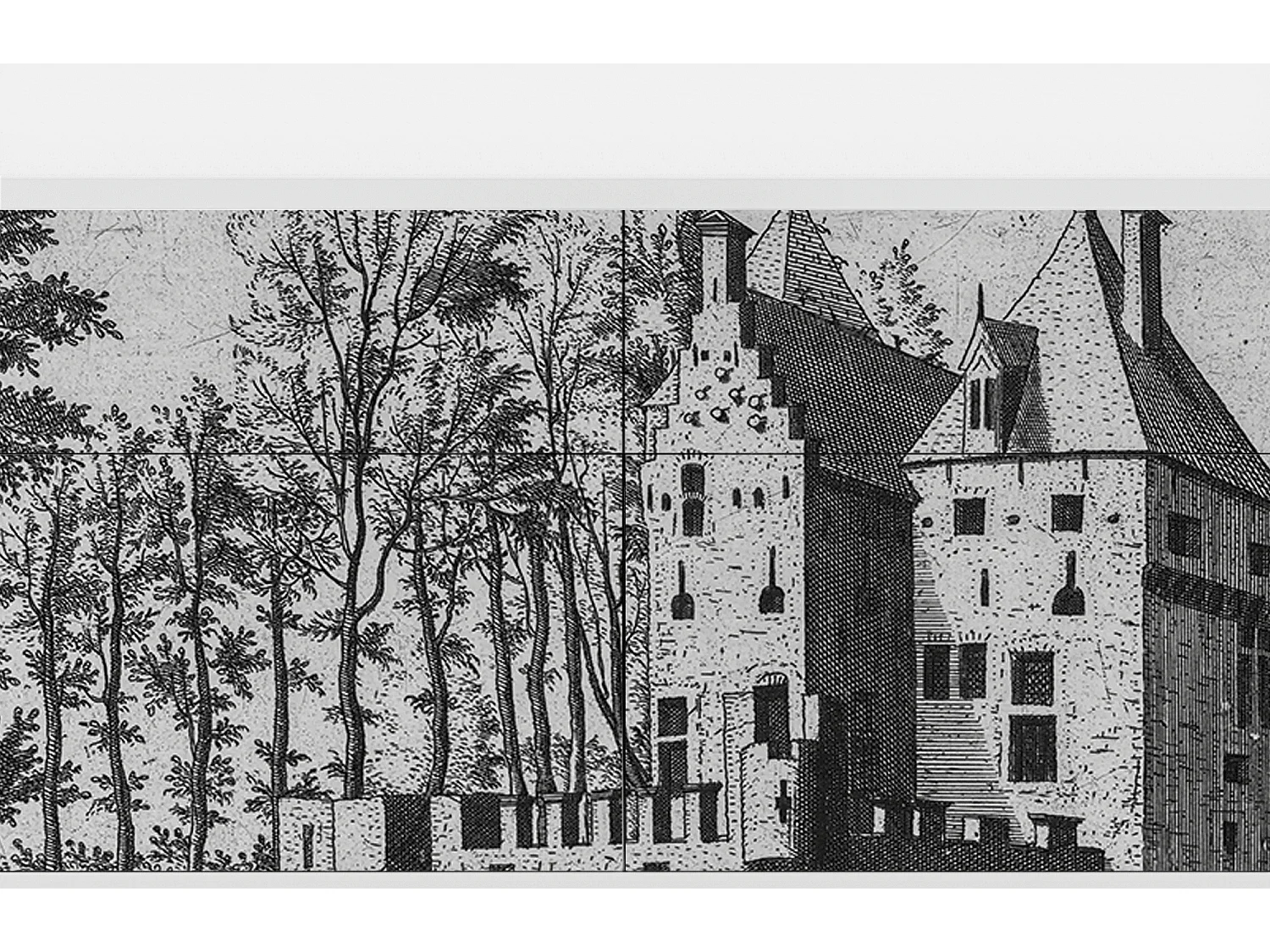 Buffet - 115x85x48 cm - BS4 - Castle with Bridge, Blanc