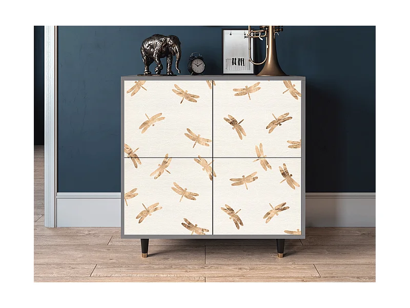 Sideboard - 94x96x48 cm - BS3 - Nude Dragonflies, Grau