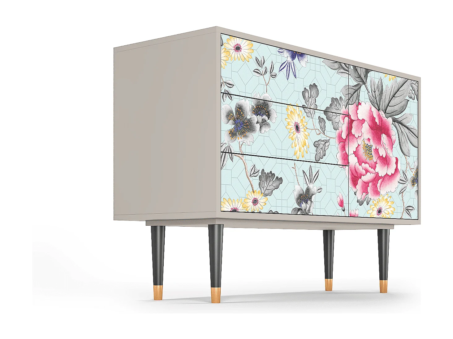 Kredens - 115х84х41 cm - S3 - Sky Garden, Piaskowy