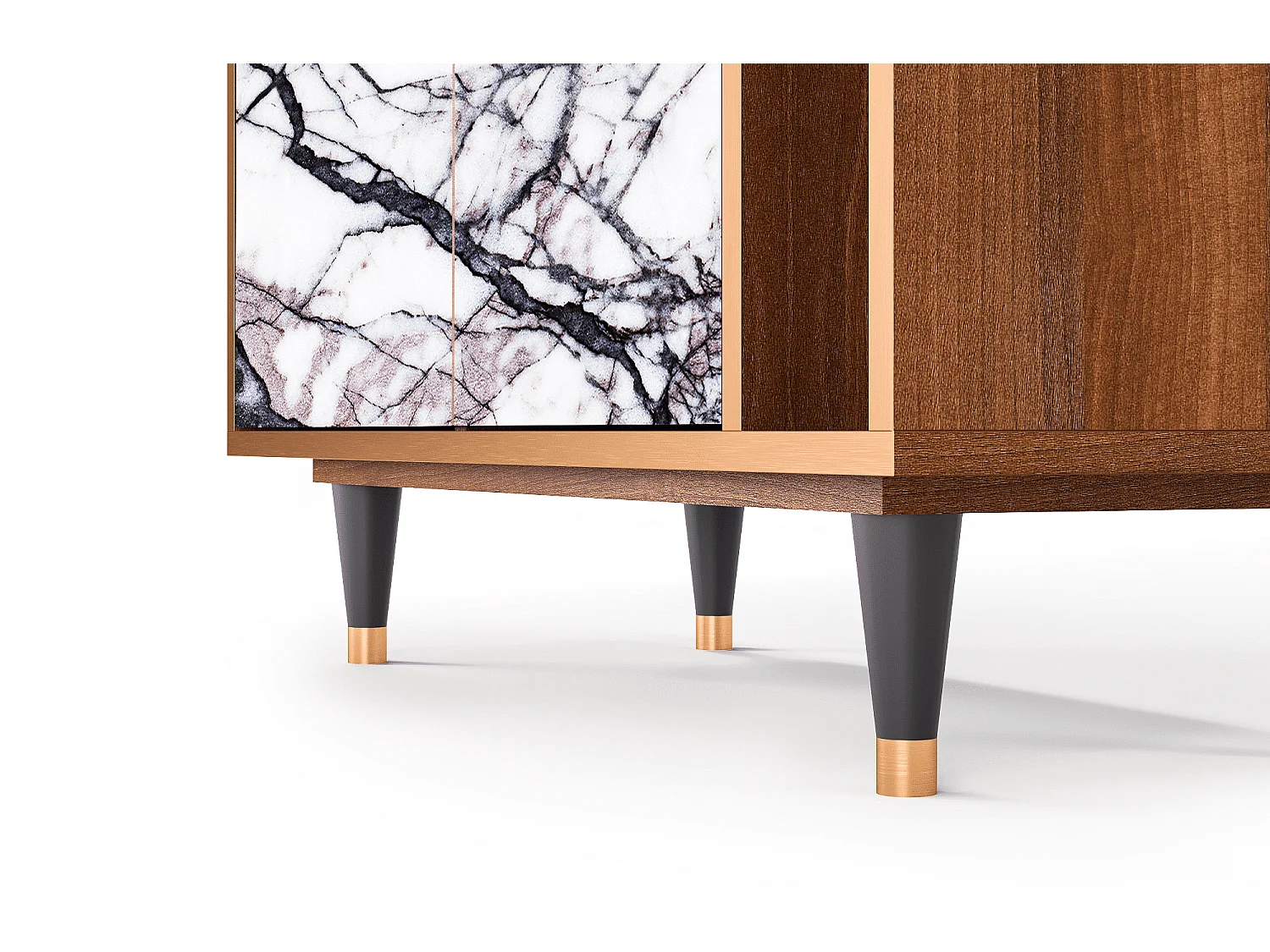 Dressoir - 96х110х41 cm - BS6 - Raven Marble, Walnoot