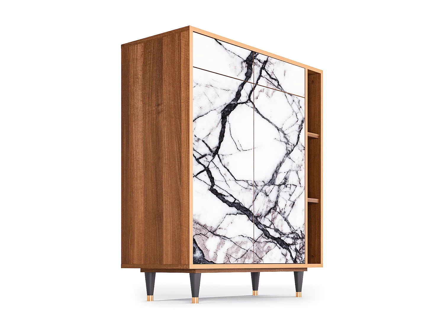 Buffet - 96х110х41 cm - BS6 - Raven Marble, Noyer