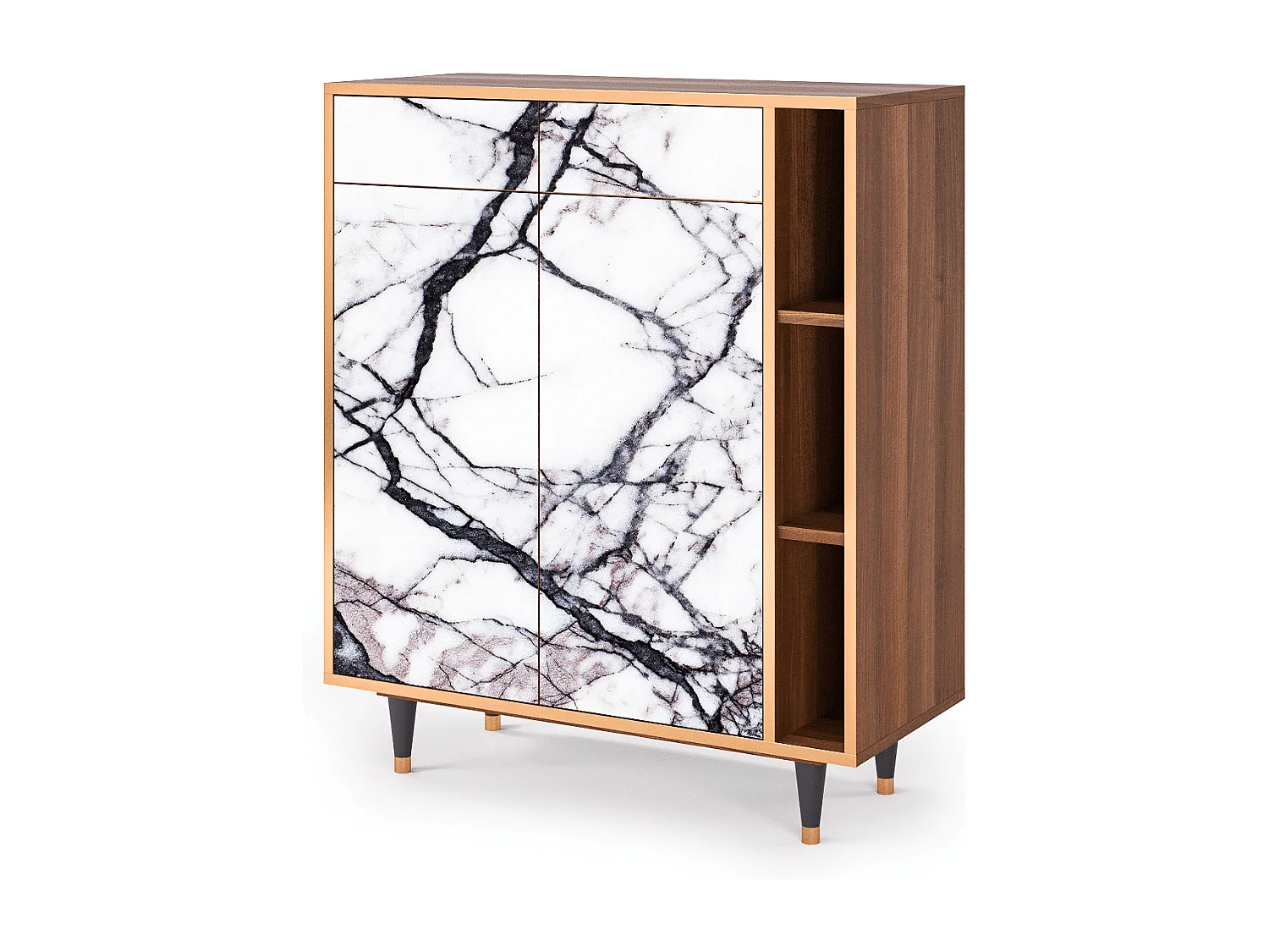 Buffet - 96х110х41 cm - BS6 - Raven Marble, Noyer