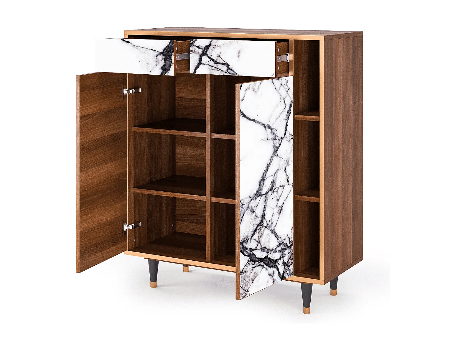 Buffet - 96х110х41 cm - BS6 - Raven Marble, Noyer