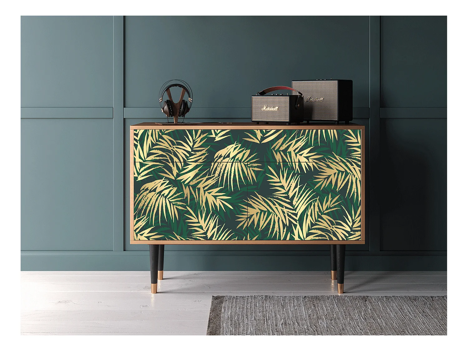 Buffet - 115x85x48 cm - BS4 - Sunny Palm Tree, Noyer