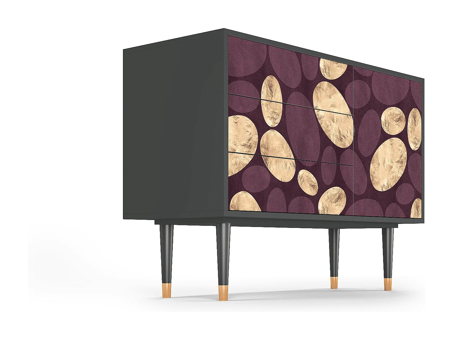 Kredens - 115х84х41 cm - S3 - Fine Wine, Antracyt