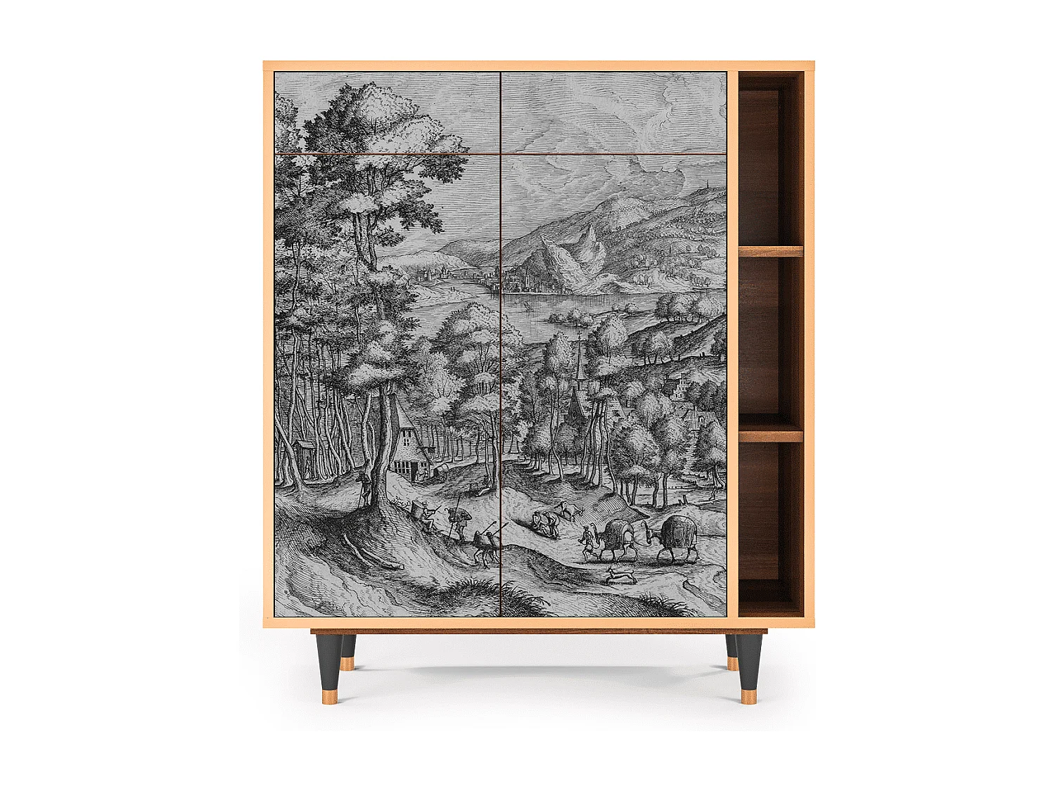 Sideboard - 96х110х41 cm - BS6 - Rusticorum, Walnuss