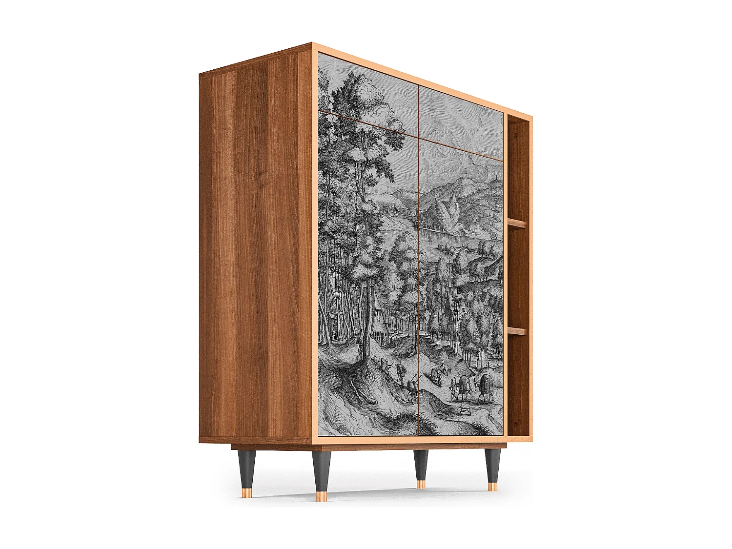 Sideboard - 96х110х41 cm - BS6 - Rusticorum, Walnuss