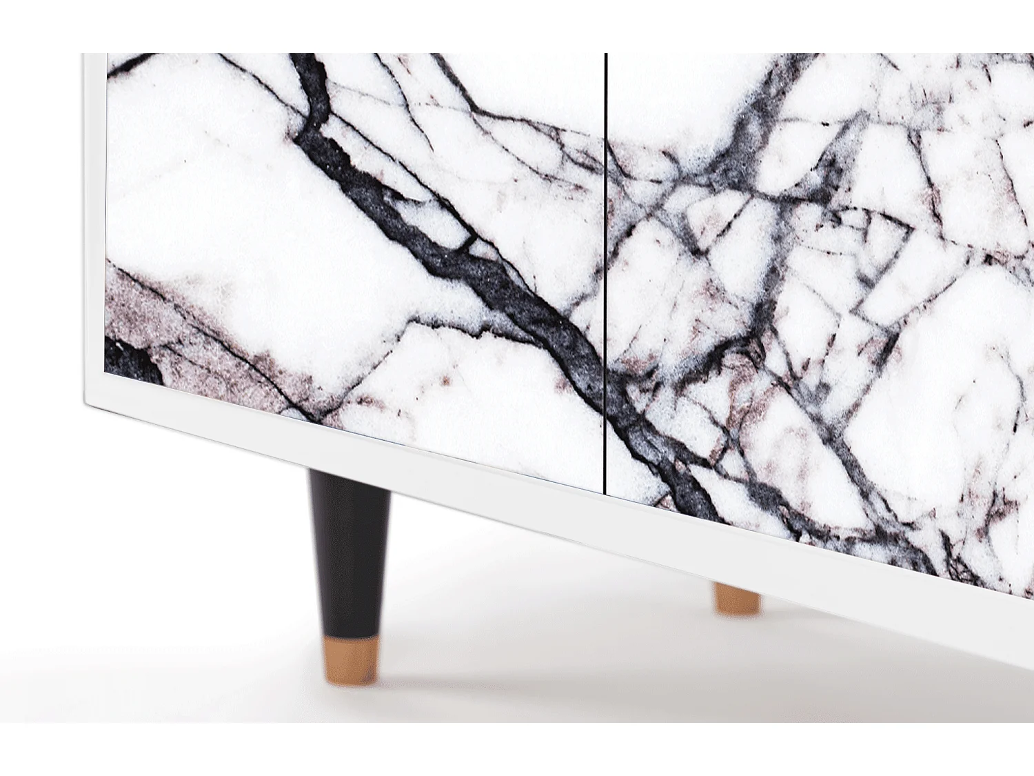Dressoir - 94x96x48 cm - BS3 - Raven Marble, Wit