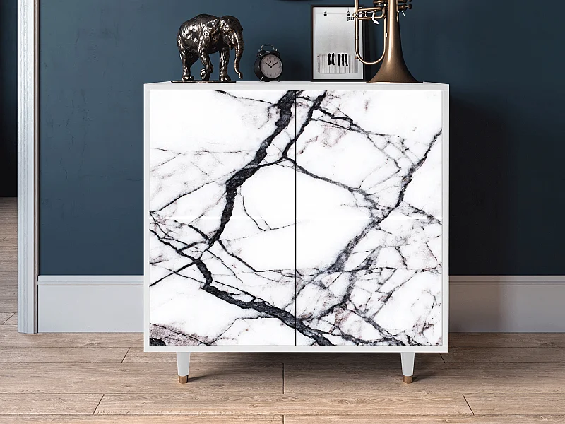 Buffet - 94x96x48 cm - BS3 - Raven Marble, Blanc