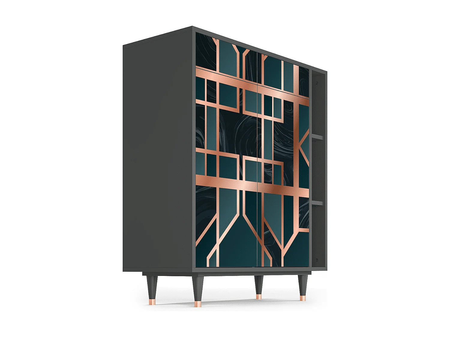 Kredens - 96х110х41 cm - BS6 - Emerald Metro, Antracyt