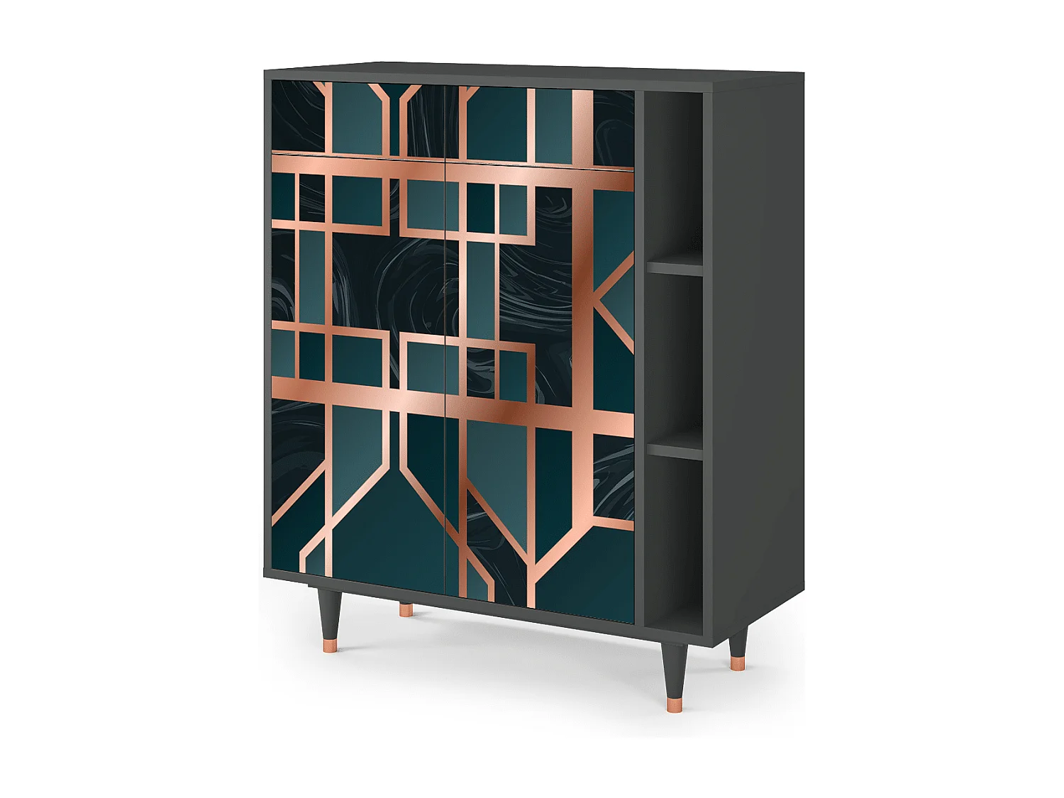 Kredens - 96х110х41 cm - BS6 - Emerald Metro, Antracyt