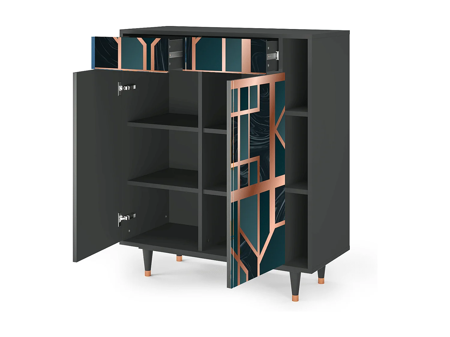 Dressoir - 96х110х41 cm - BS6 - Emerald Metro, Antraciet