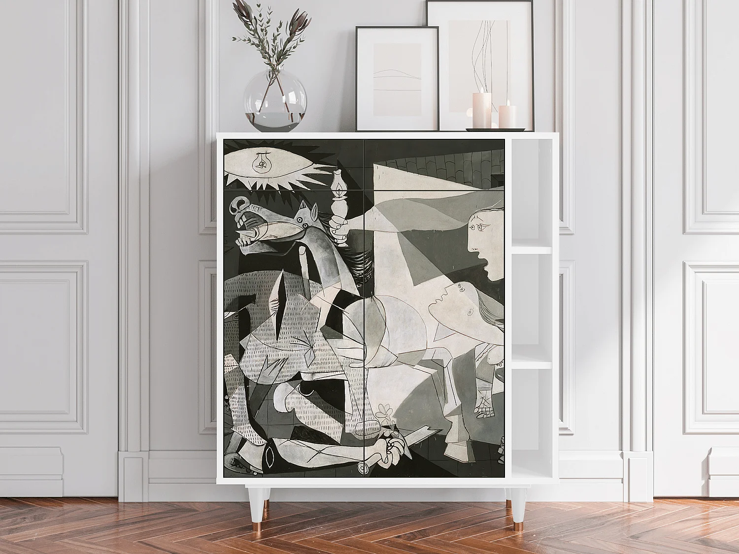 Sideboard - 96х110х41 cm - BS6 - Guernica by Picasso, Weiß