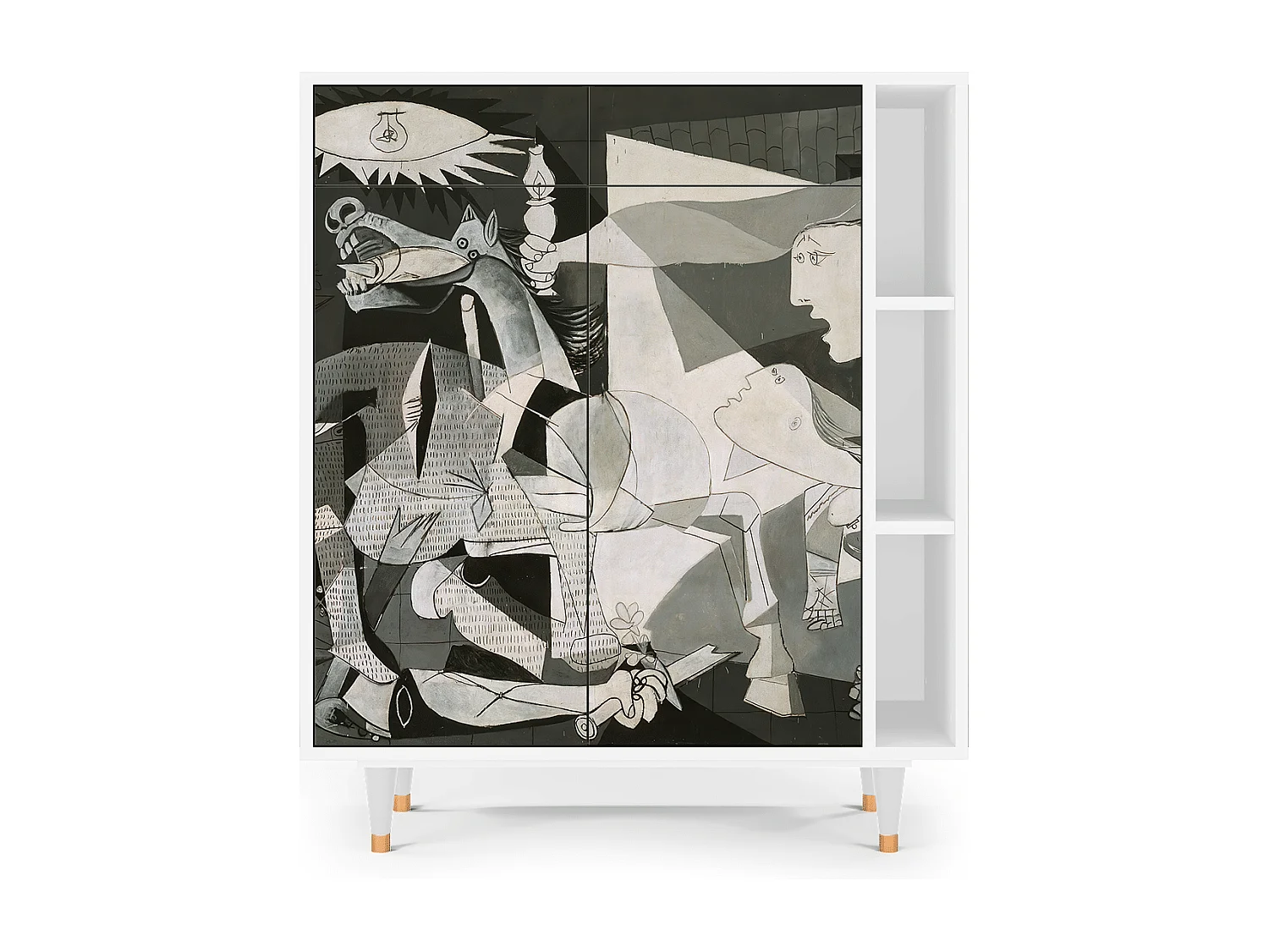 Sideboard - 96х110х41 cm - BS6 - Guernica by Picasso, Weiß