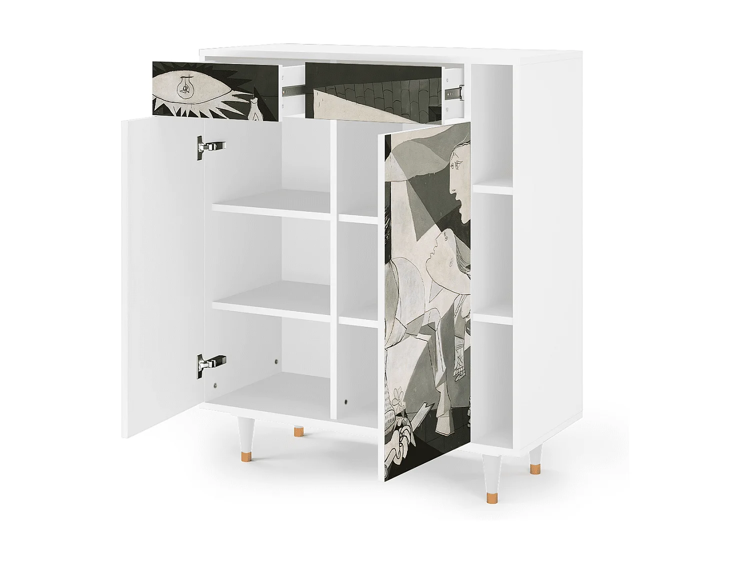 Sideboard - 96х110х41 cm - BS6 - Guernica by Picasso, Weiß