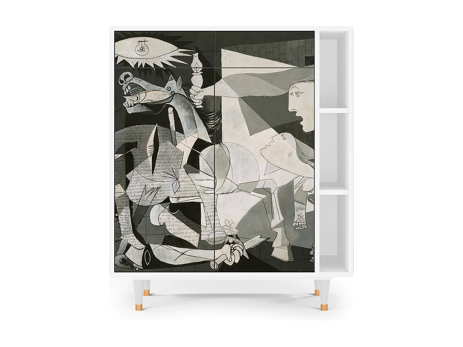 Kredens - 96х110х41 cm - BS6 - Guernica by Picasso, Biały