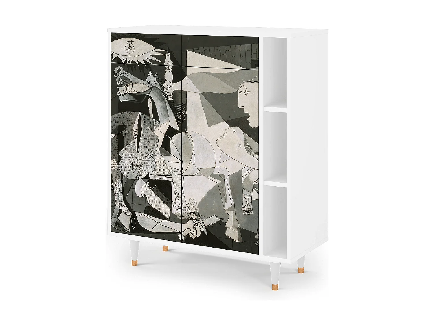 Kredens - 96х110х41 cm - BS6 - Guernica by Picasso, Biały