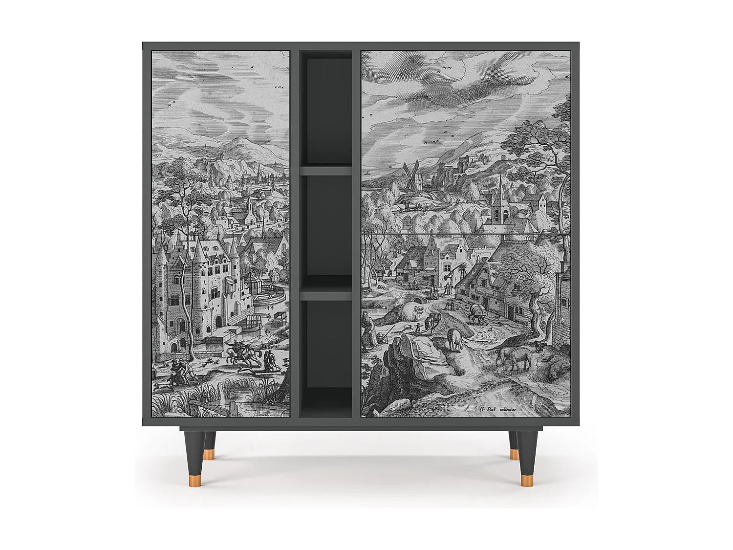 Sideboard - 94х96х41 cm - BS5 - Bird Dropping, Anthrazit