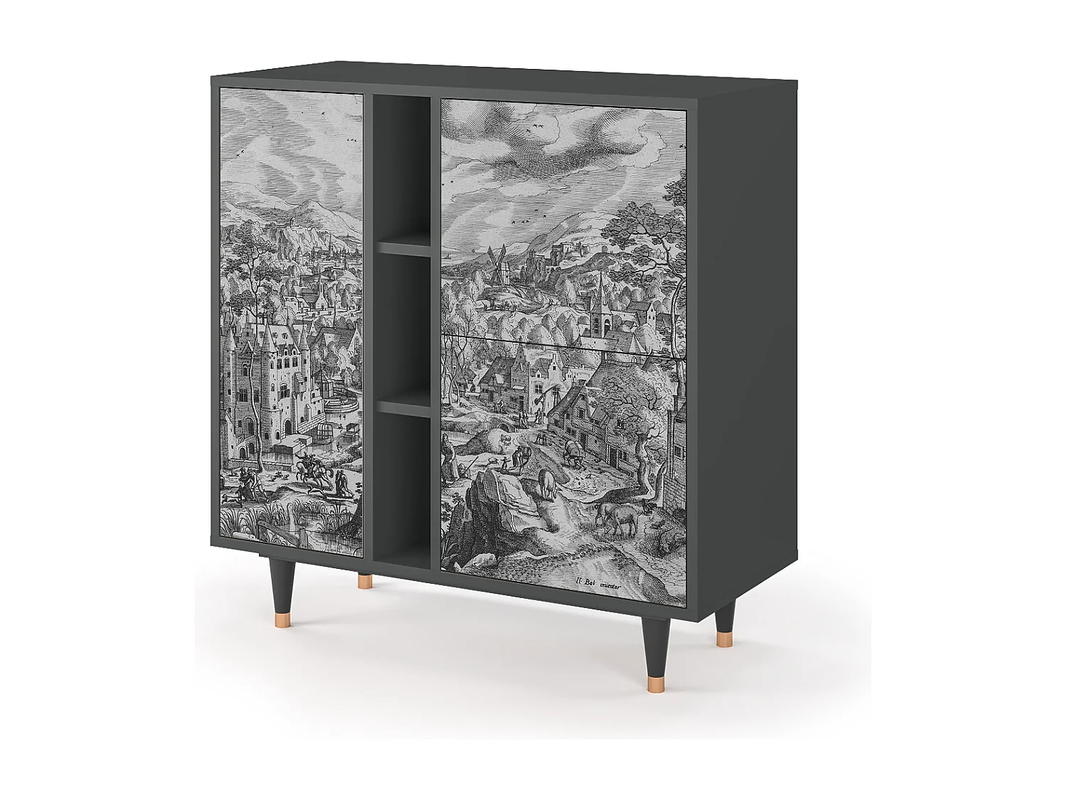 Sideboard - 94х96х41 cm - BS5 - Bird Dropping, Anthrazit