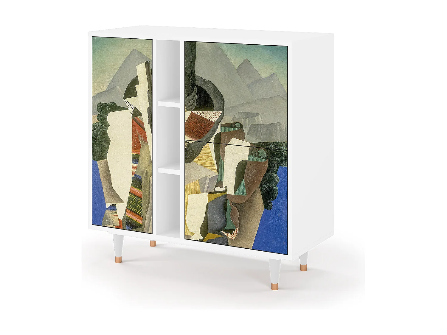 Kredens - 94х96х41 cm - BS5 - The Cubist Paintings , Biały