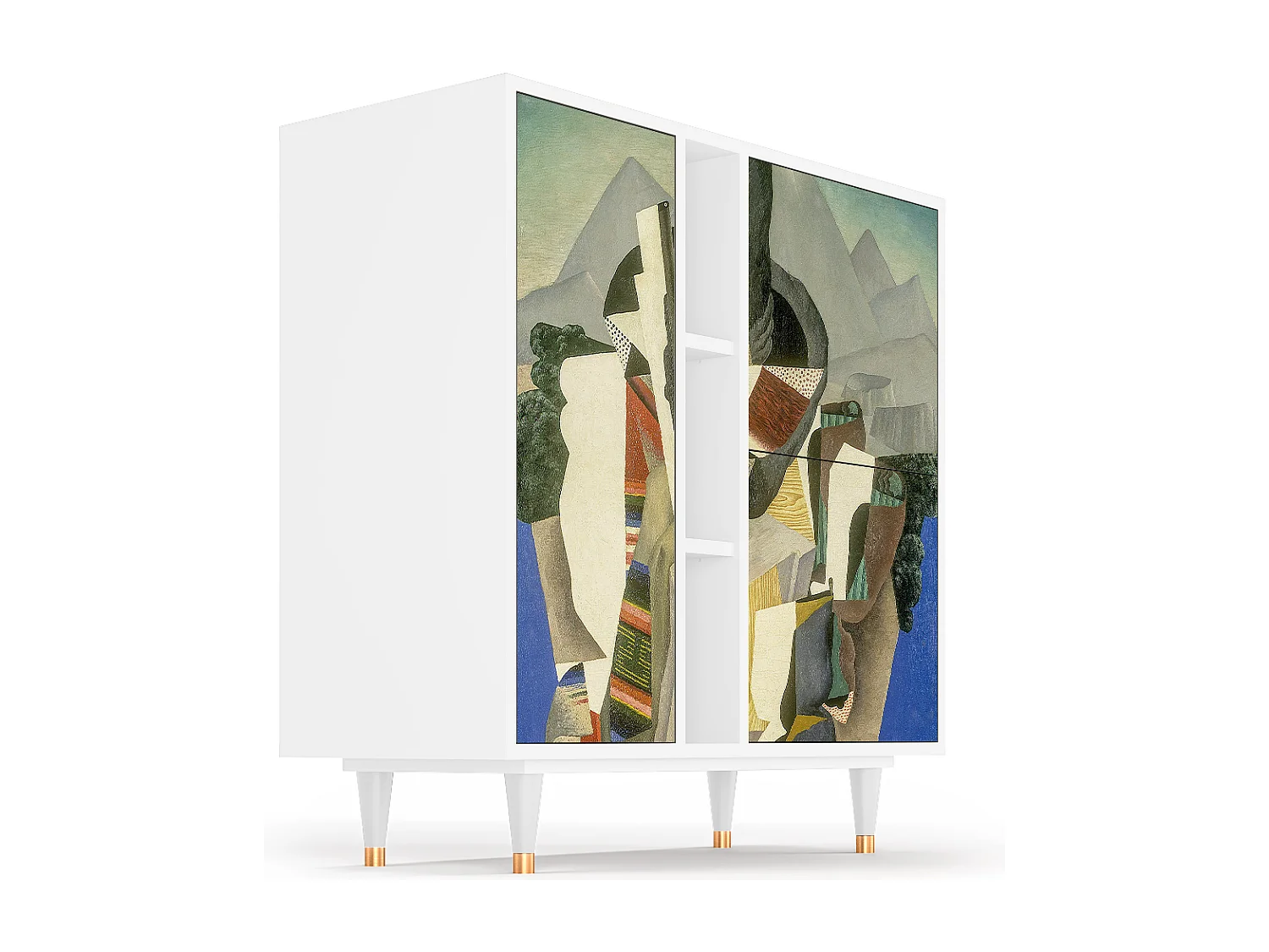 Kredens - 94х96х41 cm - BS5 - The Cubist Paintings , Biały