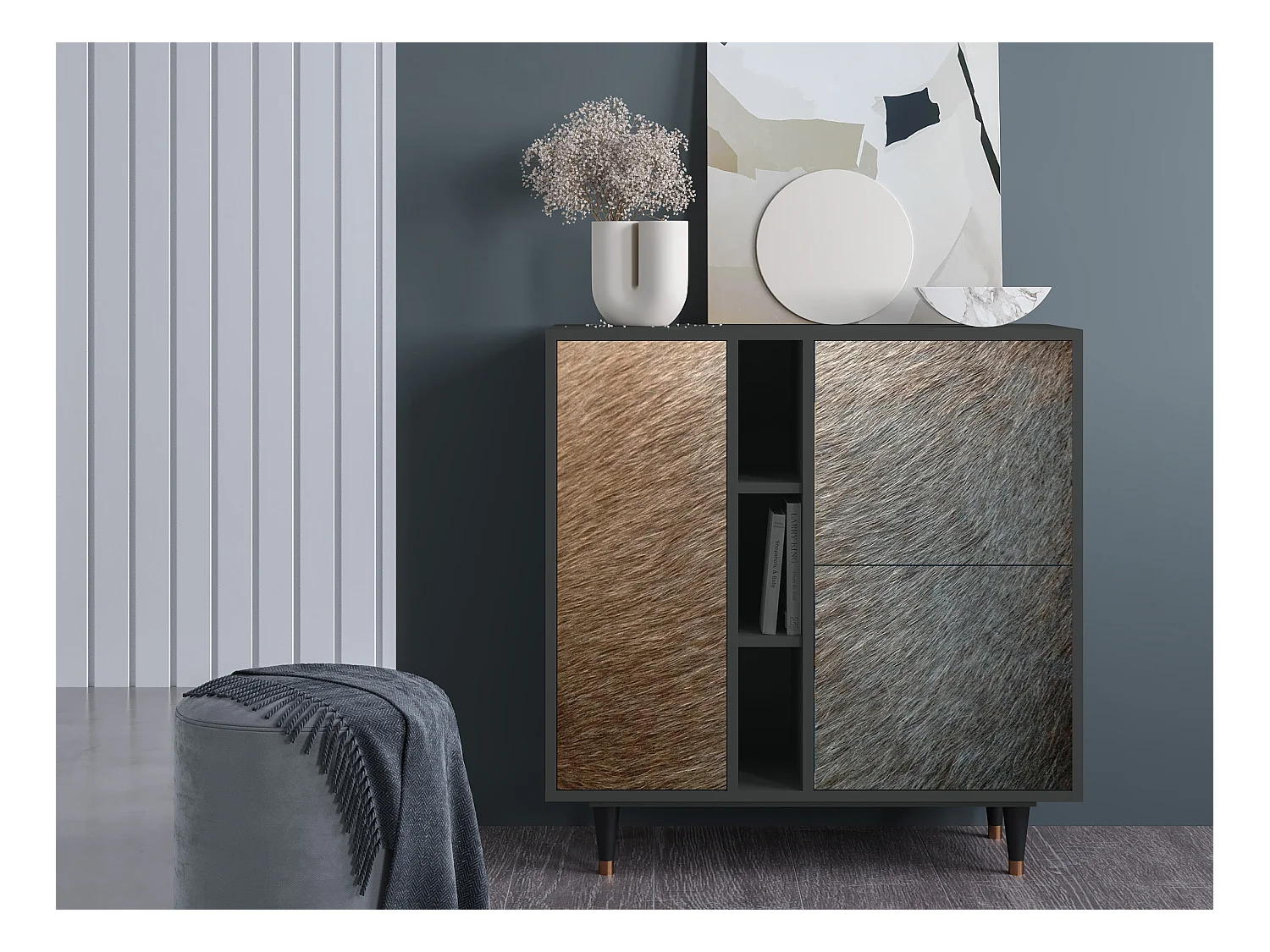 Buffet - 94х96х41 cm - BS5 - Peanut Hair, Anthracite
