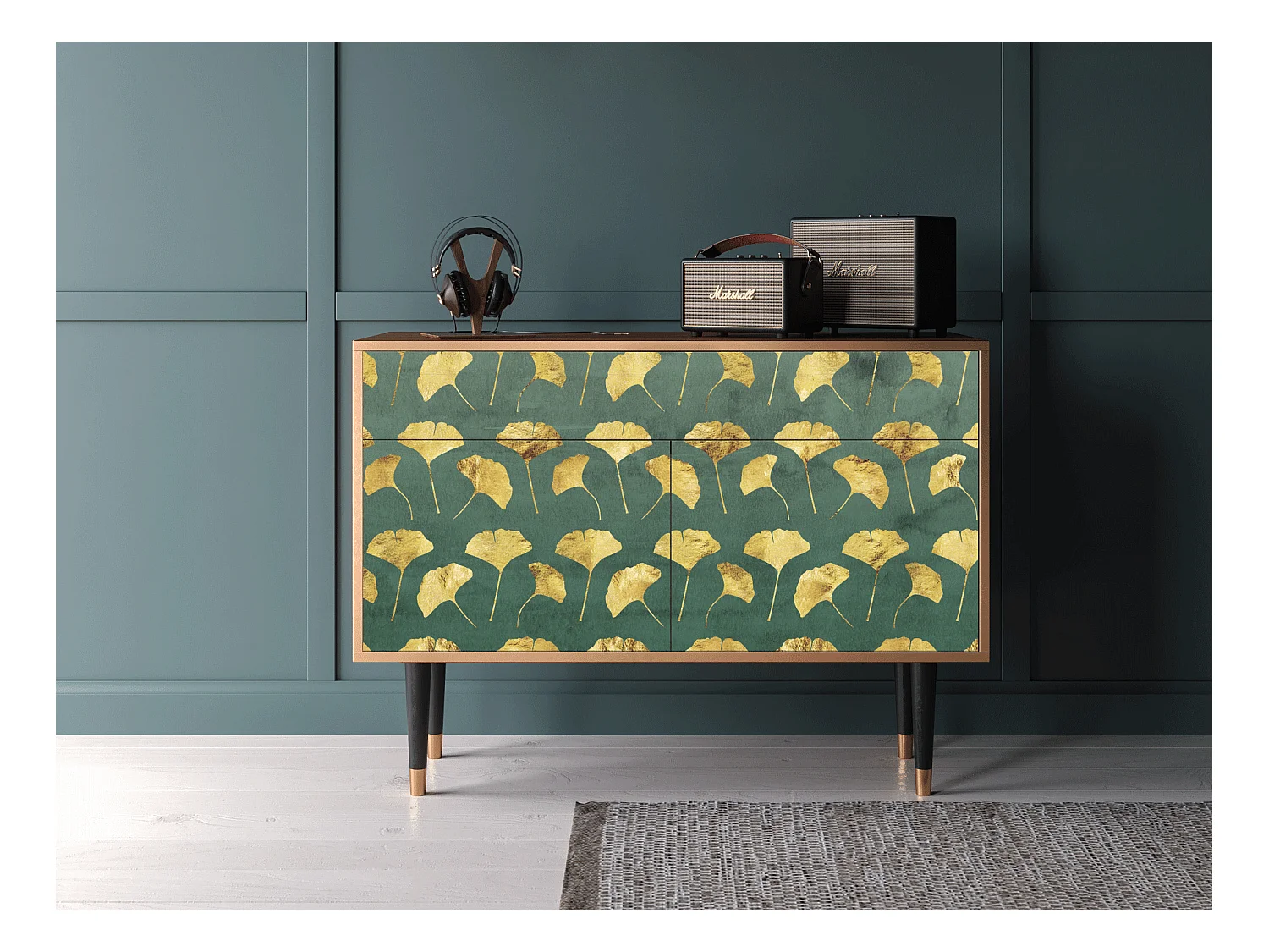 Buffet - 115x85x48 cm - BS4 - Gingko leaves, Noyer