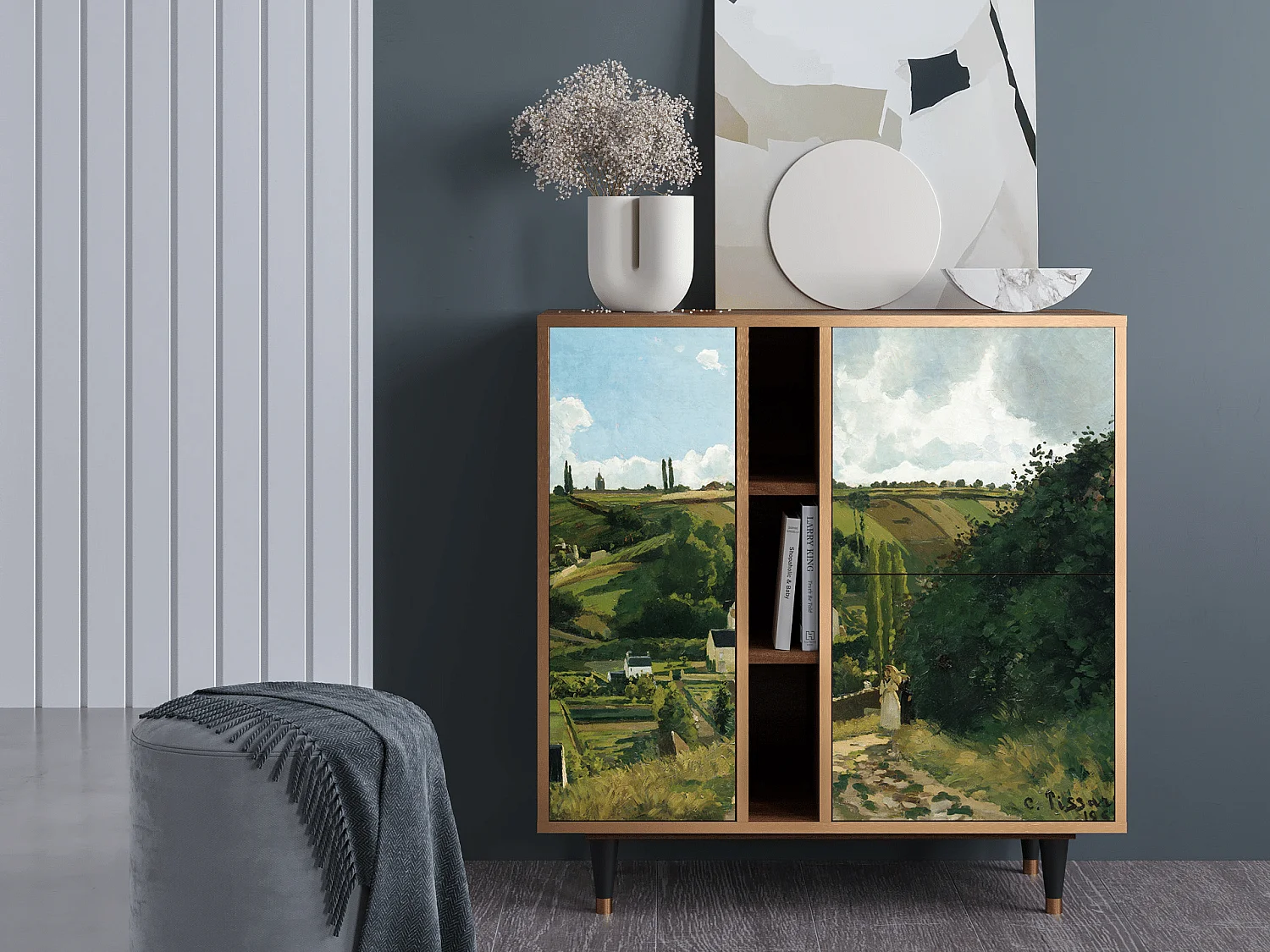 Kredens - 94х96х41 cm - BS5 - Jalais Hill by Pissarro, Orzech