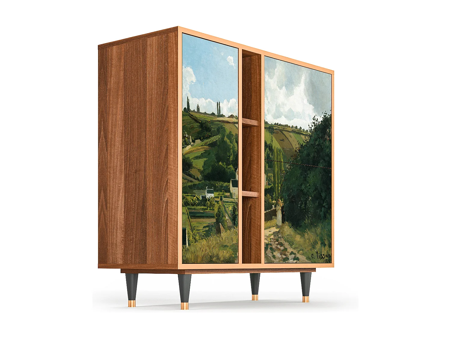 Kredens - 94х96х41 cm - BS5 - Jalais Hill by Pissarro, Orzech