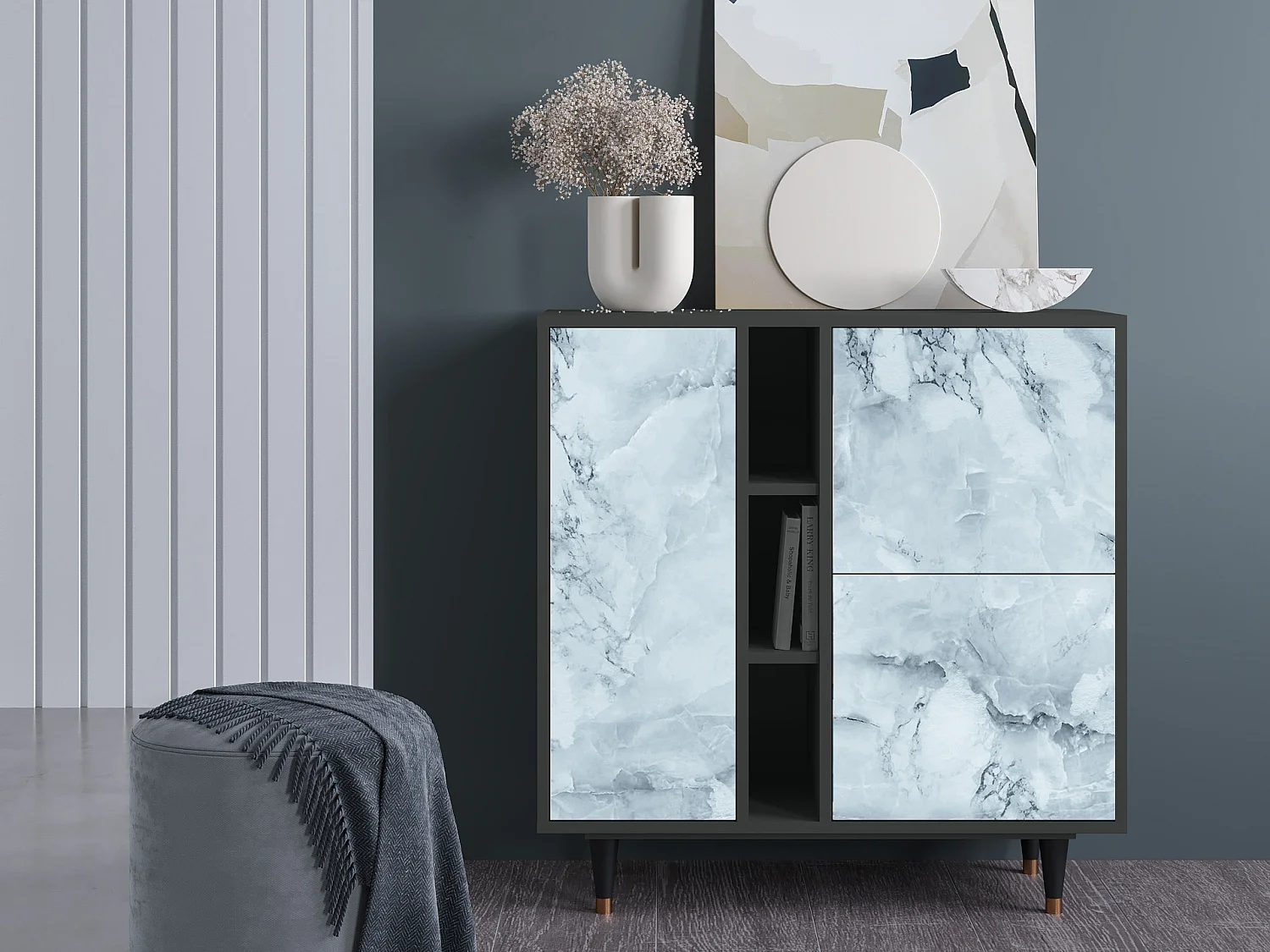 Kredens - 94х96х41 cm - BS5 - Glacial Colour, Antracyt