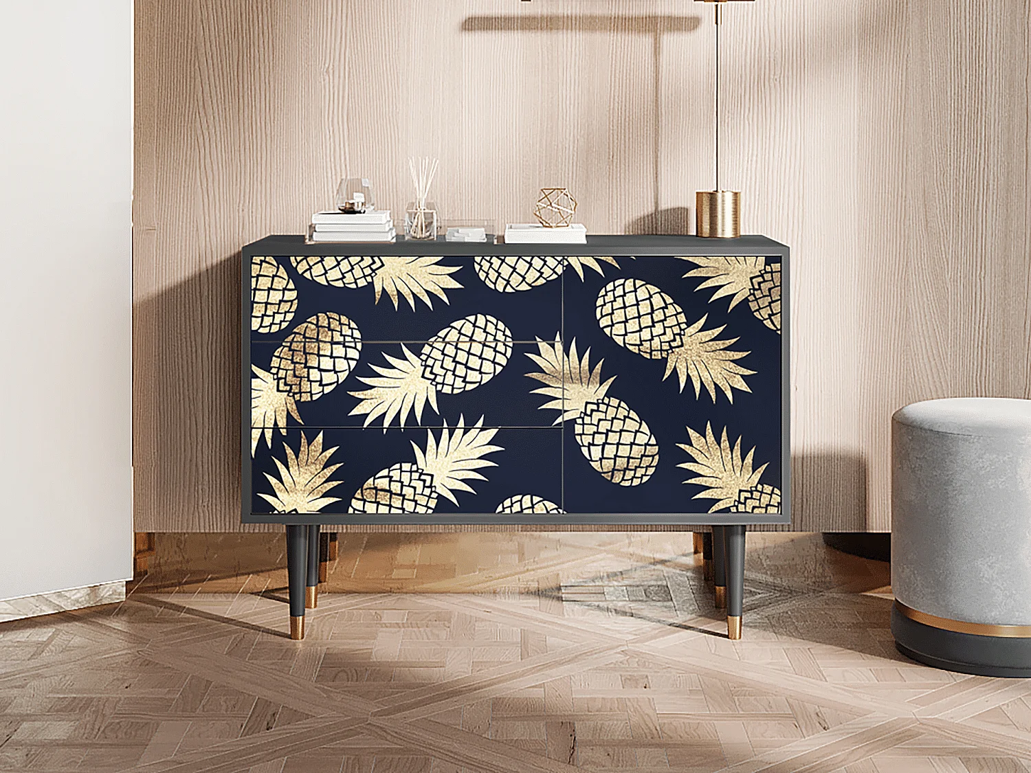 Credenza - 115х84х41 cm - S3 - Sunny Pineaple, Antracite