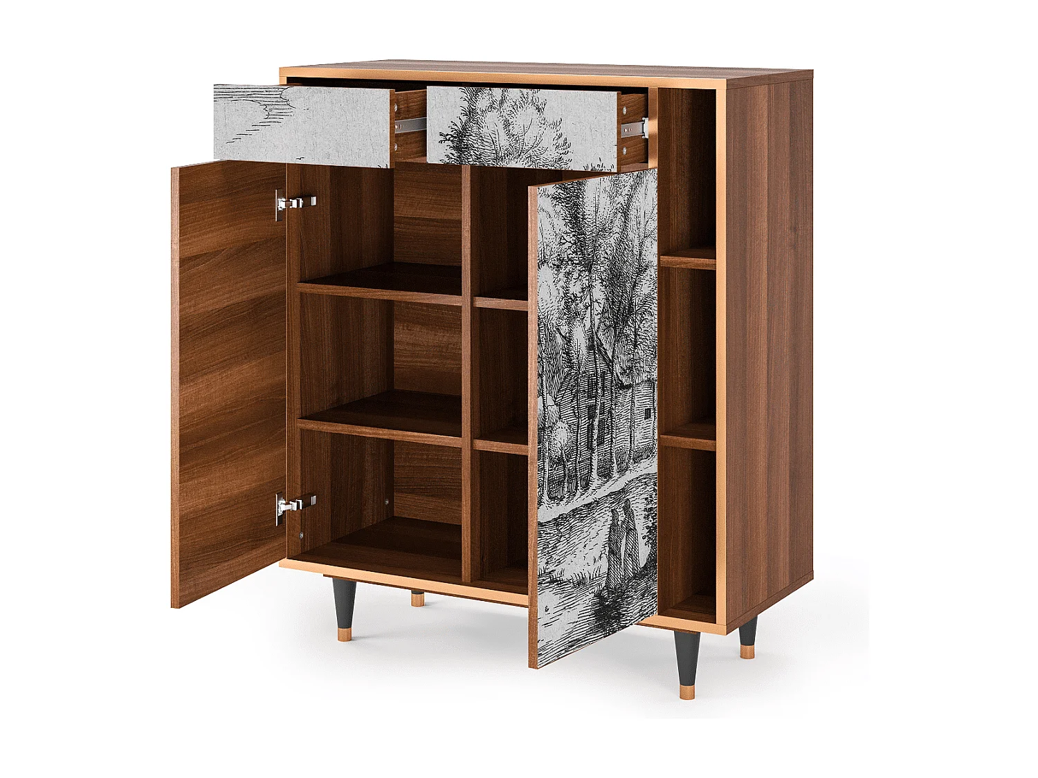 Buffet - 96х110х41 cm - BS6 - A Pond, Noyer