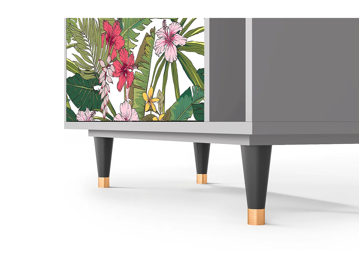 Kredens - 96х110х41 cm - BS6 - Verdant Tropics, Szary