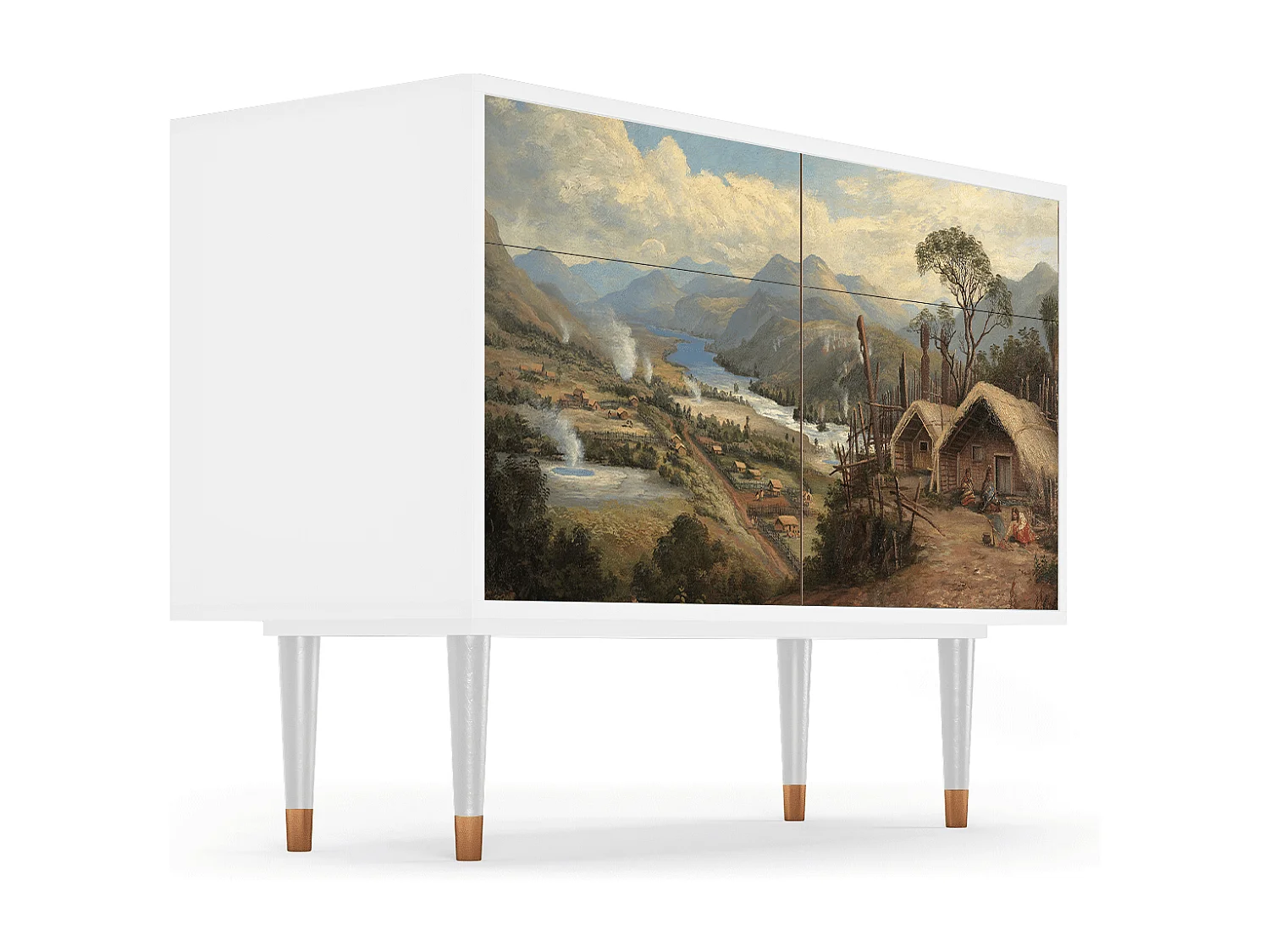 Aparador - 115x85x48 cm - BS4 - View Across the Plains , Branco