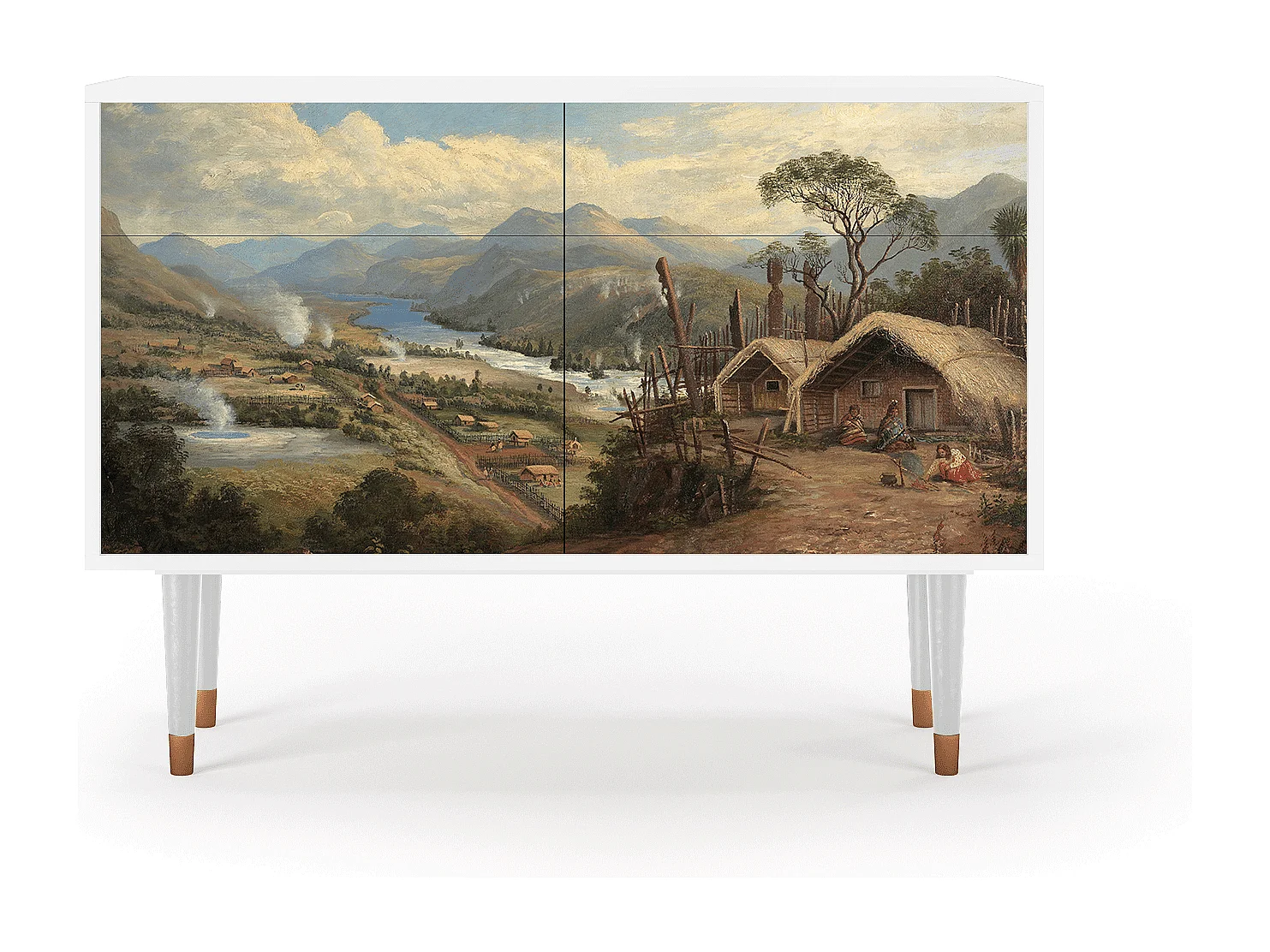 Buffet - 115x85x48 cm - BS4 - View Across the Plains , Blanc