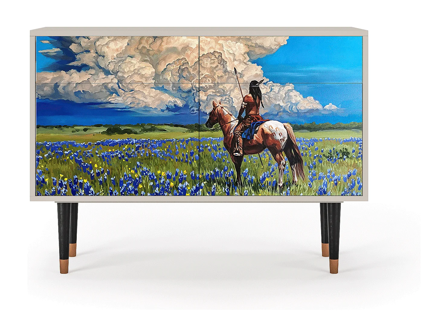 Kredens - 115x85x48 cm - BS4 - Thunderheads by Dean, Piaskowy