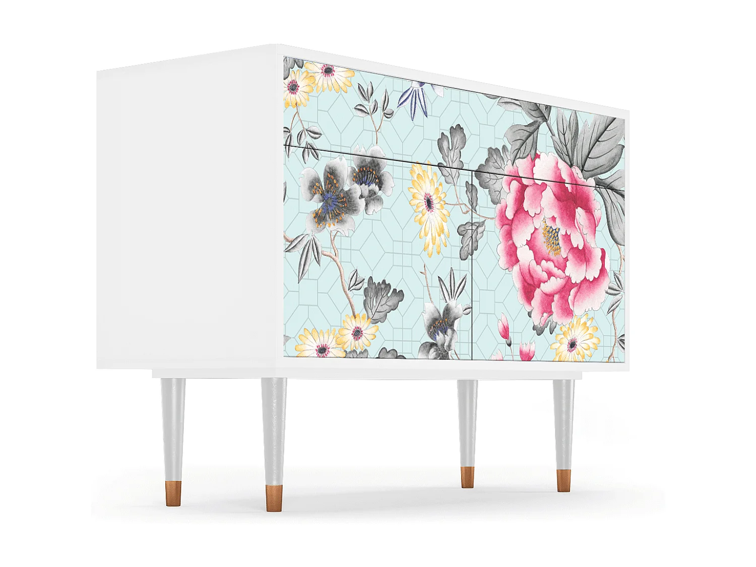 Kredens - 115x85x48 cm - BS4 - Sky Garden, Biały