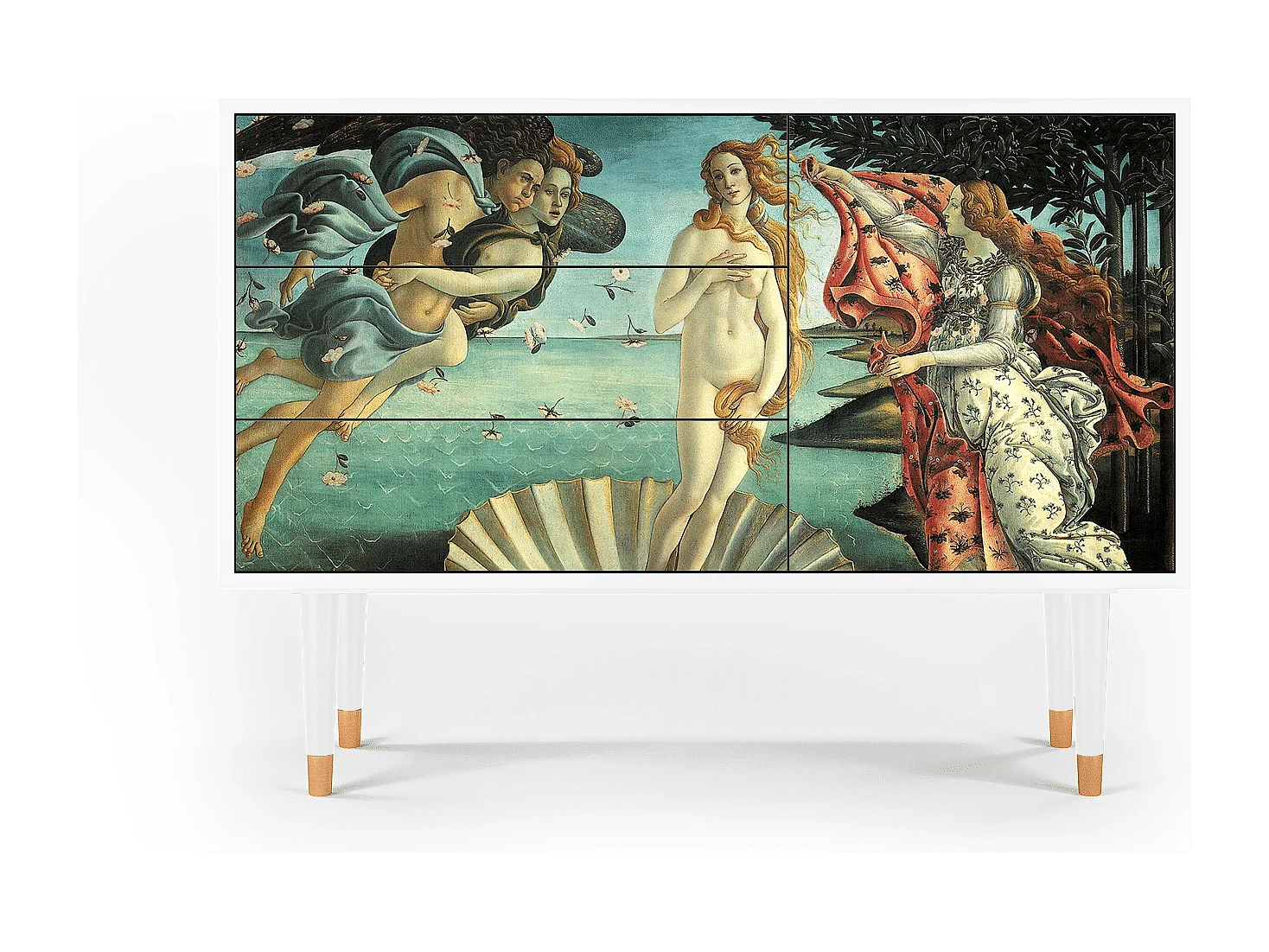 Kredens - 115х84х41 cm - S3 - The Birth of Venus, Biały