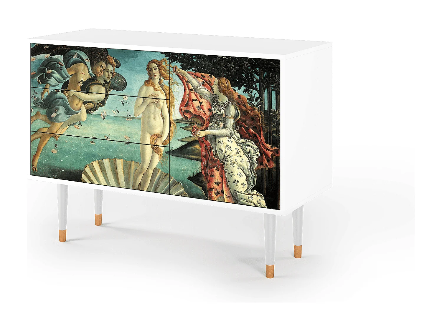 Kredens - 115х84х41 cm - S3 - The Birth of Venus, Biały