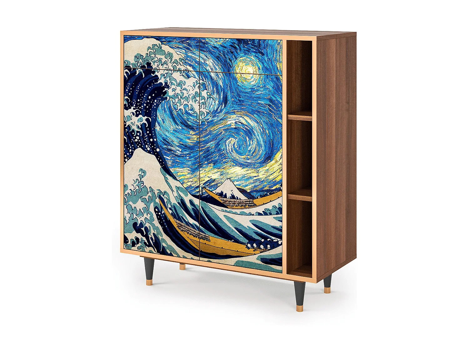 Buffet - 96х110х41 cm - BS6 - Great Wave, Noyer