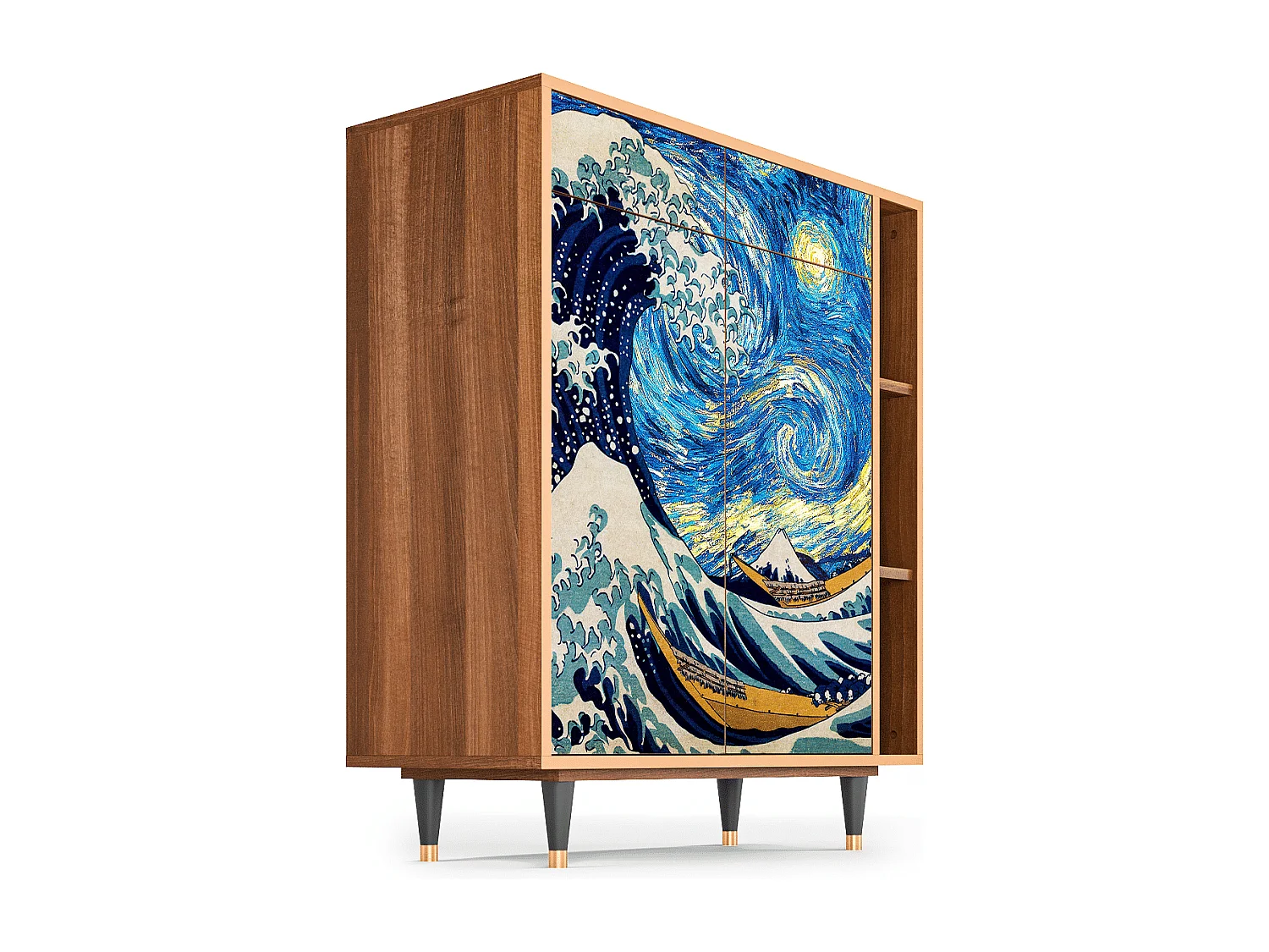 Buffet - 96х110х41 cm - BS6 - Great Wave, Noyer