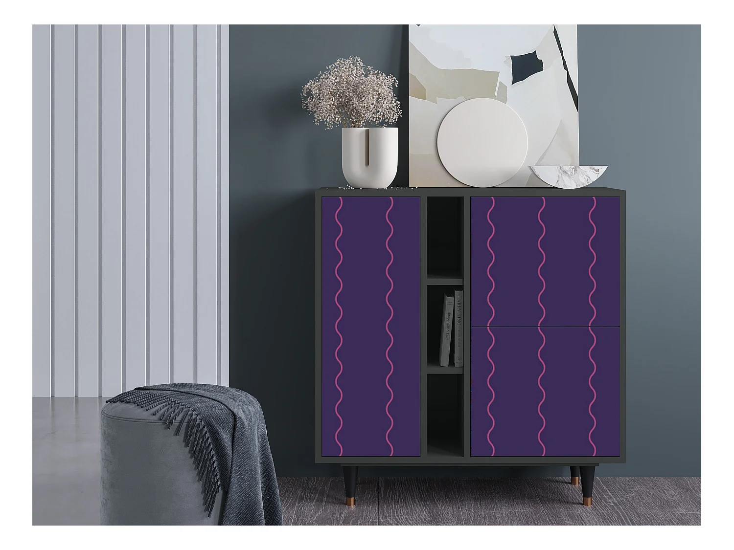Sideboard - 94х96х41 cm - BS5 - Grape Maccaroni, Anthrazit