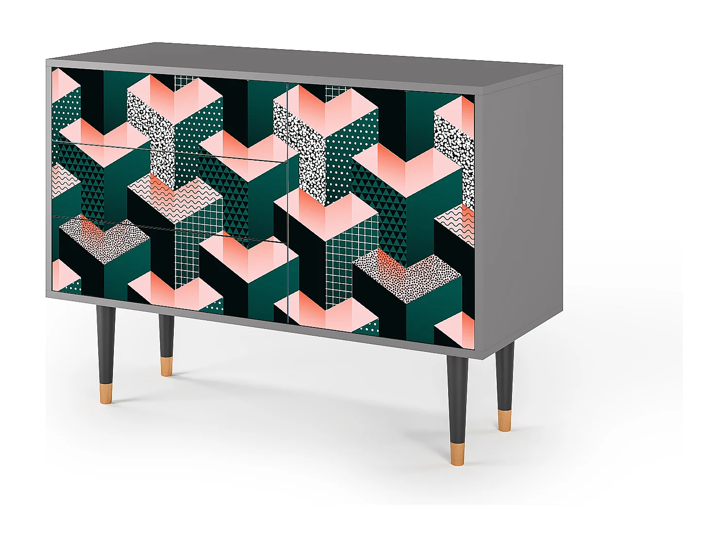 Credenza - 115х84х41 cm - S3 - Geometric Madness, Grigio