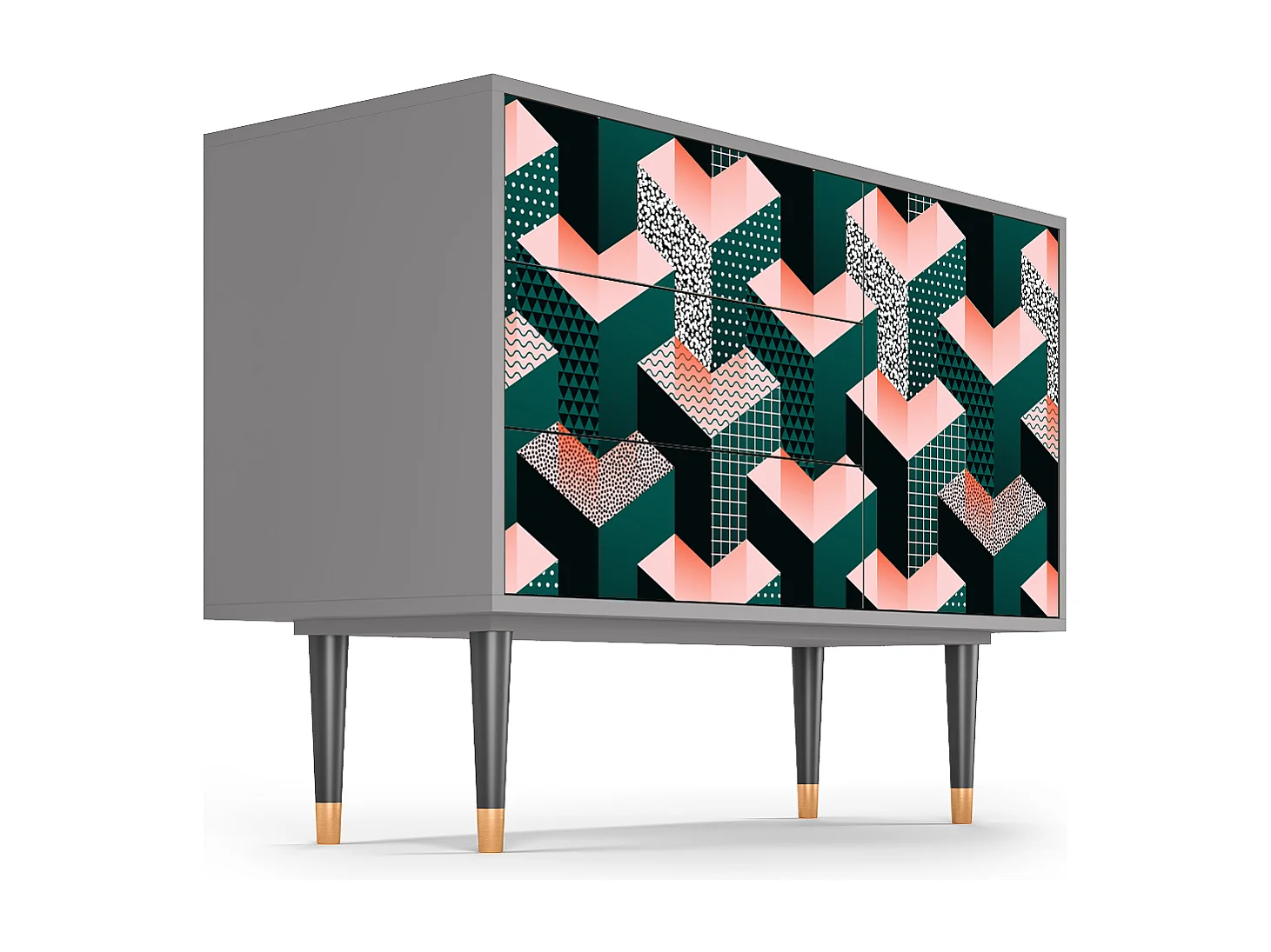 Credenza - 115х84х41 cm - S3 - Geometric Madness, Grigio