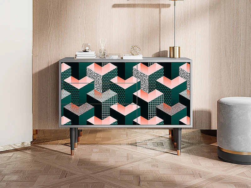 Credenza - 115х84х41 cm - S3 - Geometric Madness, Grigio