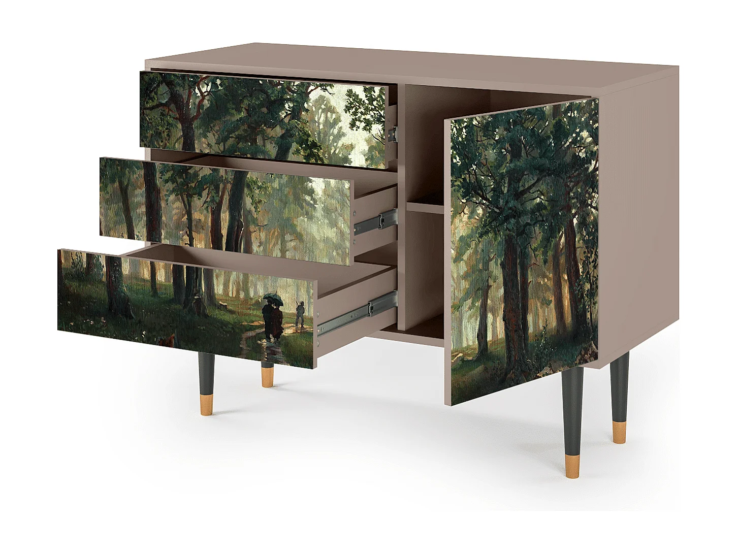 Dressoir - 115х84х41 cm - S3 -  Rain in the Oak Forest, Latte