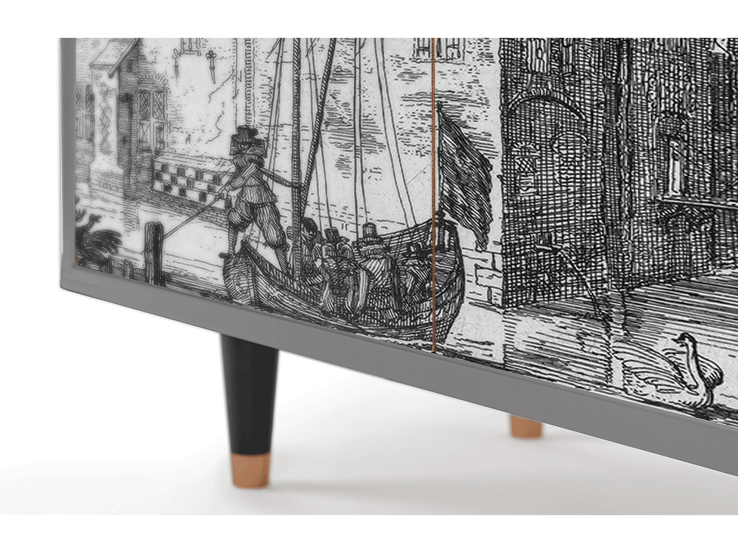 Kredens - 94x96x48 cm - BS3 - Castle by Breugel, Szary