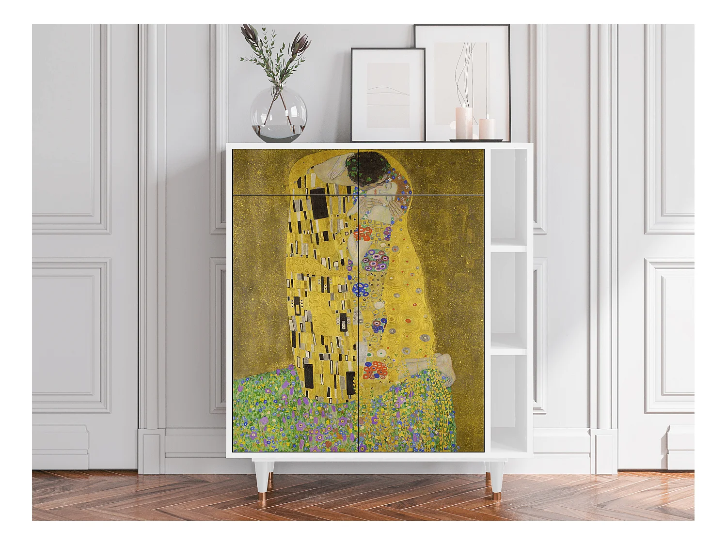 Buffet - 96х110х41 cm - BS6 - The Kiss by Klimt , Blanc