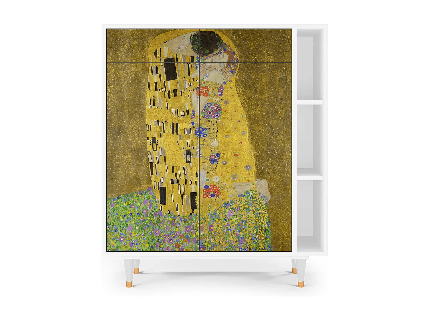 Kredens - 96х110х41 cm - BS6 - The Kiss by Klimt , Biały